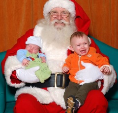 Santa holding kids
